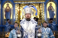 В праздник Сретения Господня митрополит Владимир возглавил Божественную литургию в Градо-Хабаровском соборе Успения Божией Матери